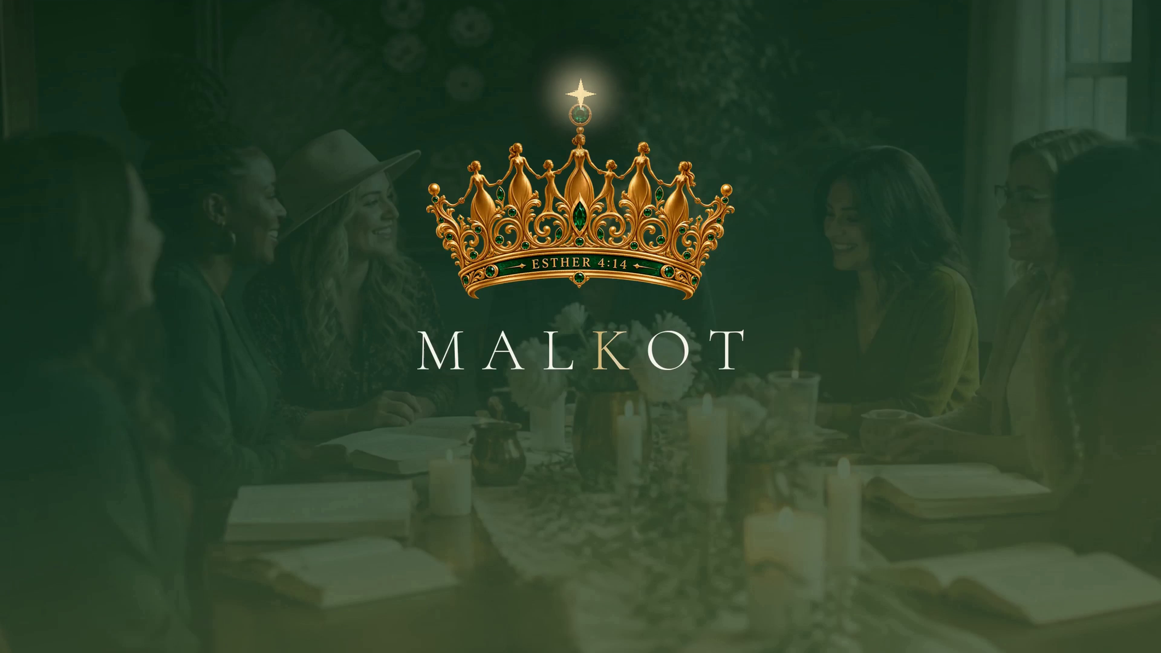 MALKOT crown and wordmark above women gathered in community